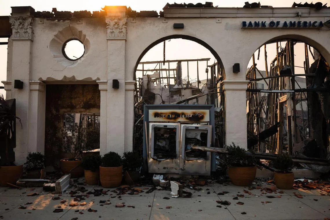 People forced to flee their homes by massive wildfires tearing through Los Angeles were taking turns to patrol their streets to ward off looters on Jan 9.