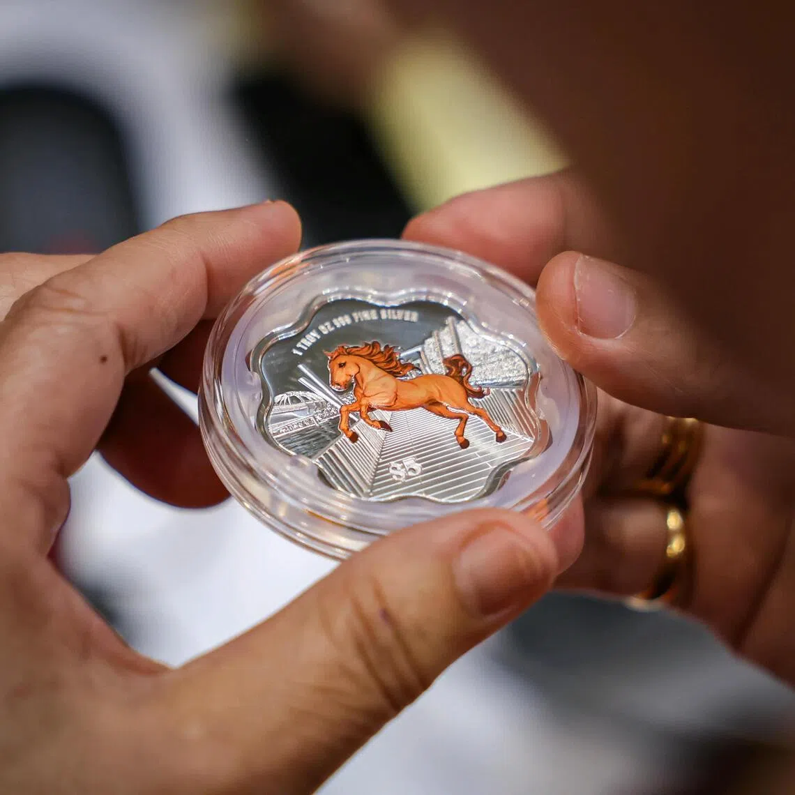 The Singapore Year of the Horse 1/4 troy oz 999 fine silver colour coin was issued on Jan 1.