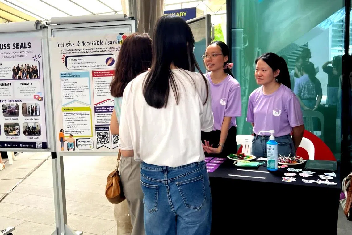 jnspecial24 - The Singapore University of Social Sciences had a booth during its open house to share with parents about its support programmes for students with special educational needs. 

Credit: Singapore University of Social Sciences