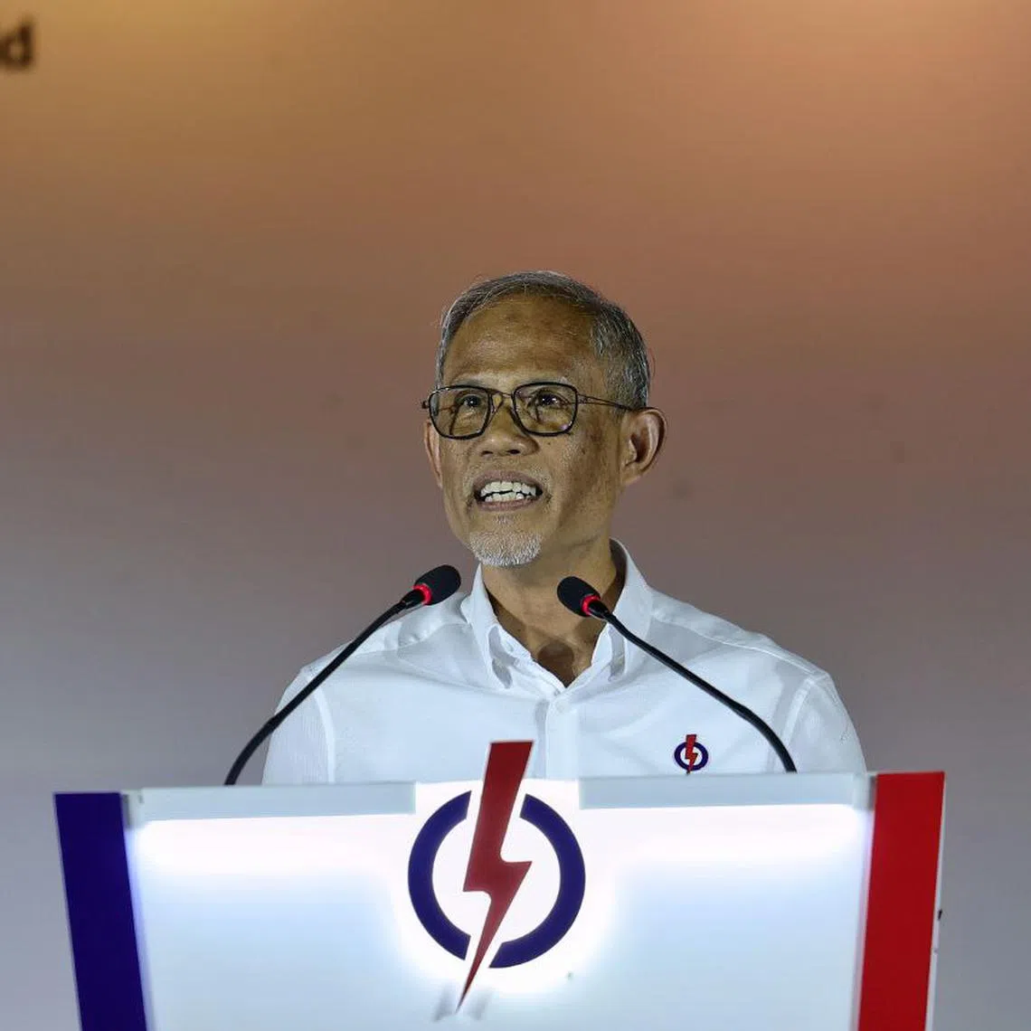 Mr Masagos Zulkifli speaking at the PAP rally for Tampines GRC and Tampines Changkat SMC in Temasek Junior College on May 1.