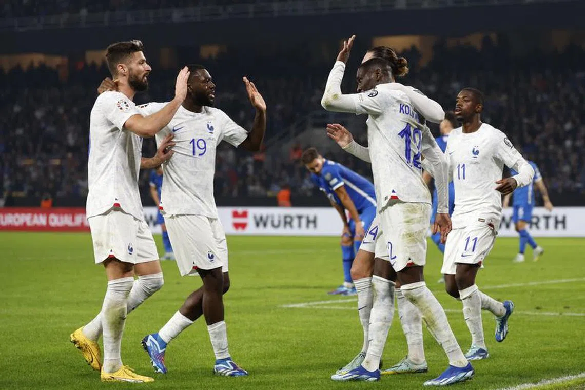 Soccer Football - UEFA Euro 2024 qualifier - Group B - Greece v France - OPAP Arena, Athens, Greece - November 21, 2023 France's Randal Kolo Muani celebrates scoring their first goal tm REUTERS/Louisa Gouliamaki
