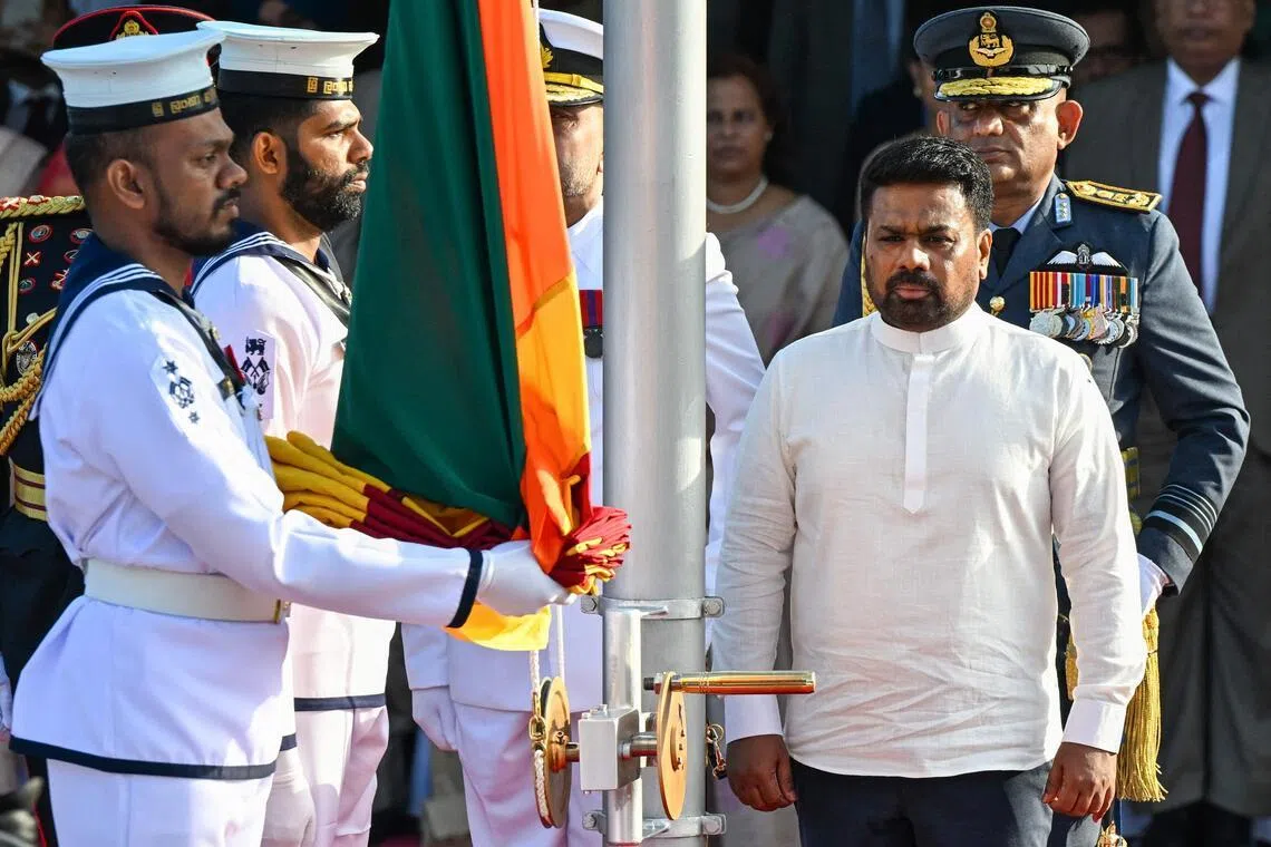 Sri Lanka's President Anura Kumara Dissanayake (front, right) said the request was made to maintain Colombo's neutrality.