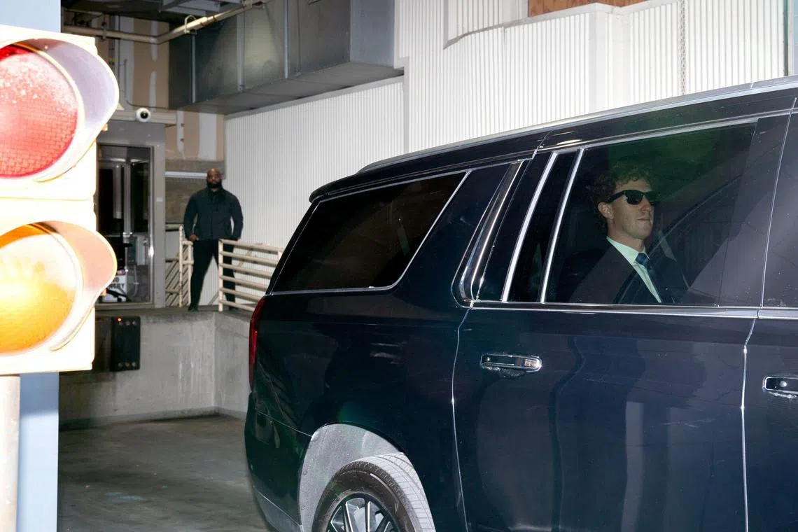 Mark Zuckerberg, chief executive officer of Meta Platforms Inc., departing federal court in Washington, DC, on April 15. 