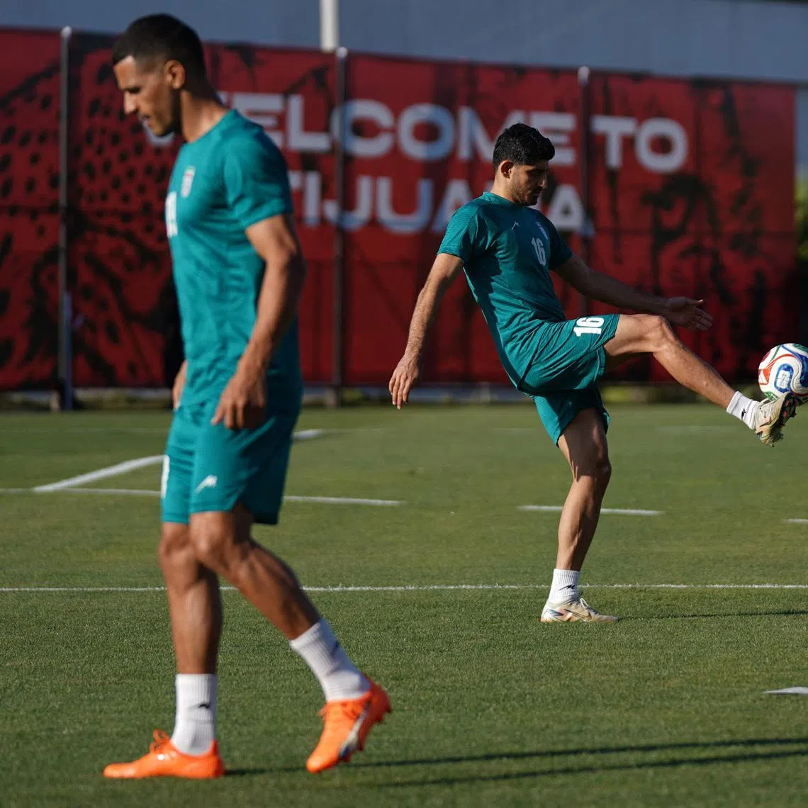 Iran's Mehdi Torabi training at the team's base in Tijuana.