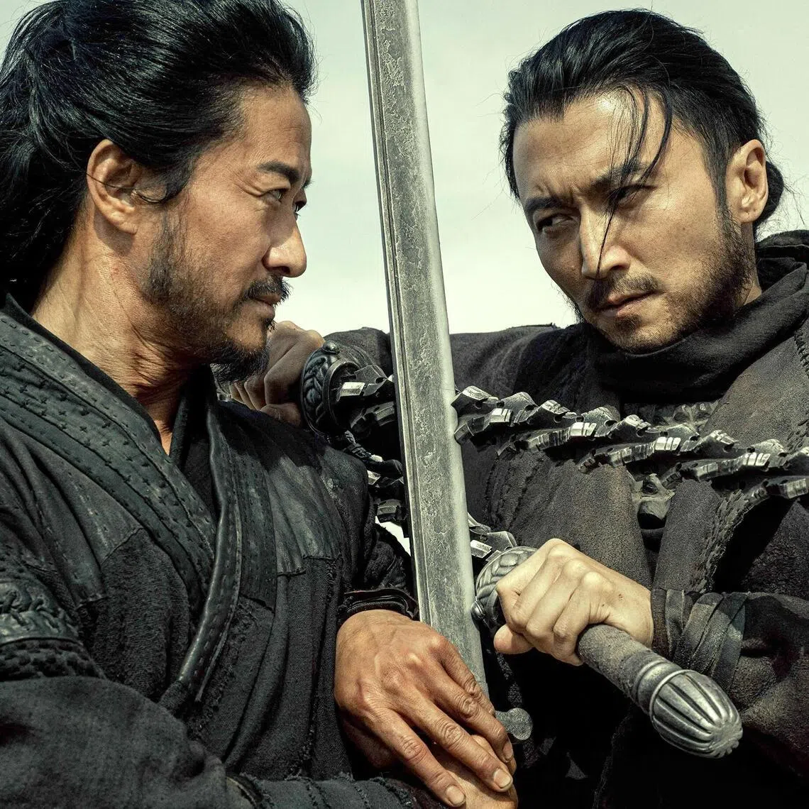 From left: Wu Jing and Nicholas Tse in Blades Of The Guardians..
