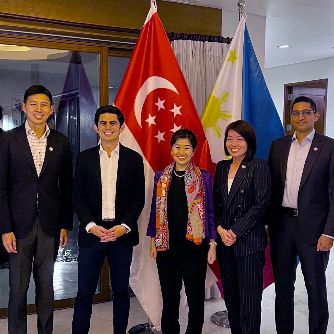 During a work trip to the Philippines in 2023, Mr Hafiz Nasruddin Nasir (far right), then a senior associate at EDB's Conglomerates team, joined senior EDB leaders in Manila to engage with local businesses.