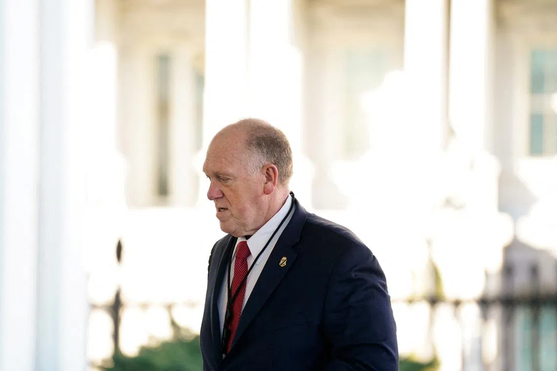Tom Homan walks back to the White House after a television interview at the White House in Washington, U.S., January 29, 2025. REUTERS/Elizabeth Frantz