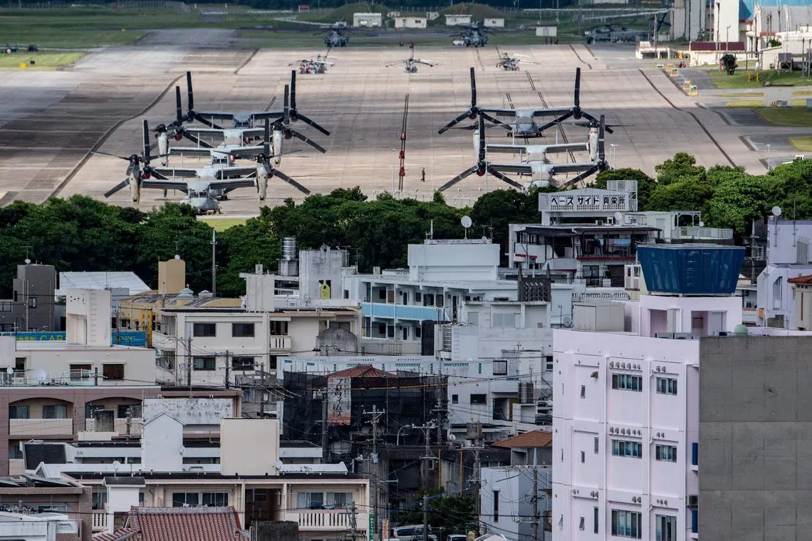 US Marine Corps Air Station Futenma in Ginowan, Okinawa prefecture, on Aug 23, 2022. 