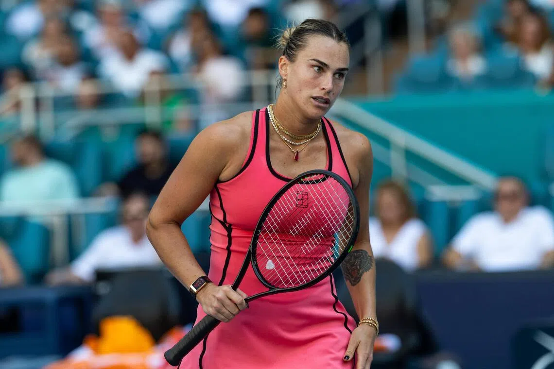 Aryna Sabalenka said on social media she had failed to recover in time for the clay court tournament, which starts on April 13. 