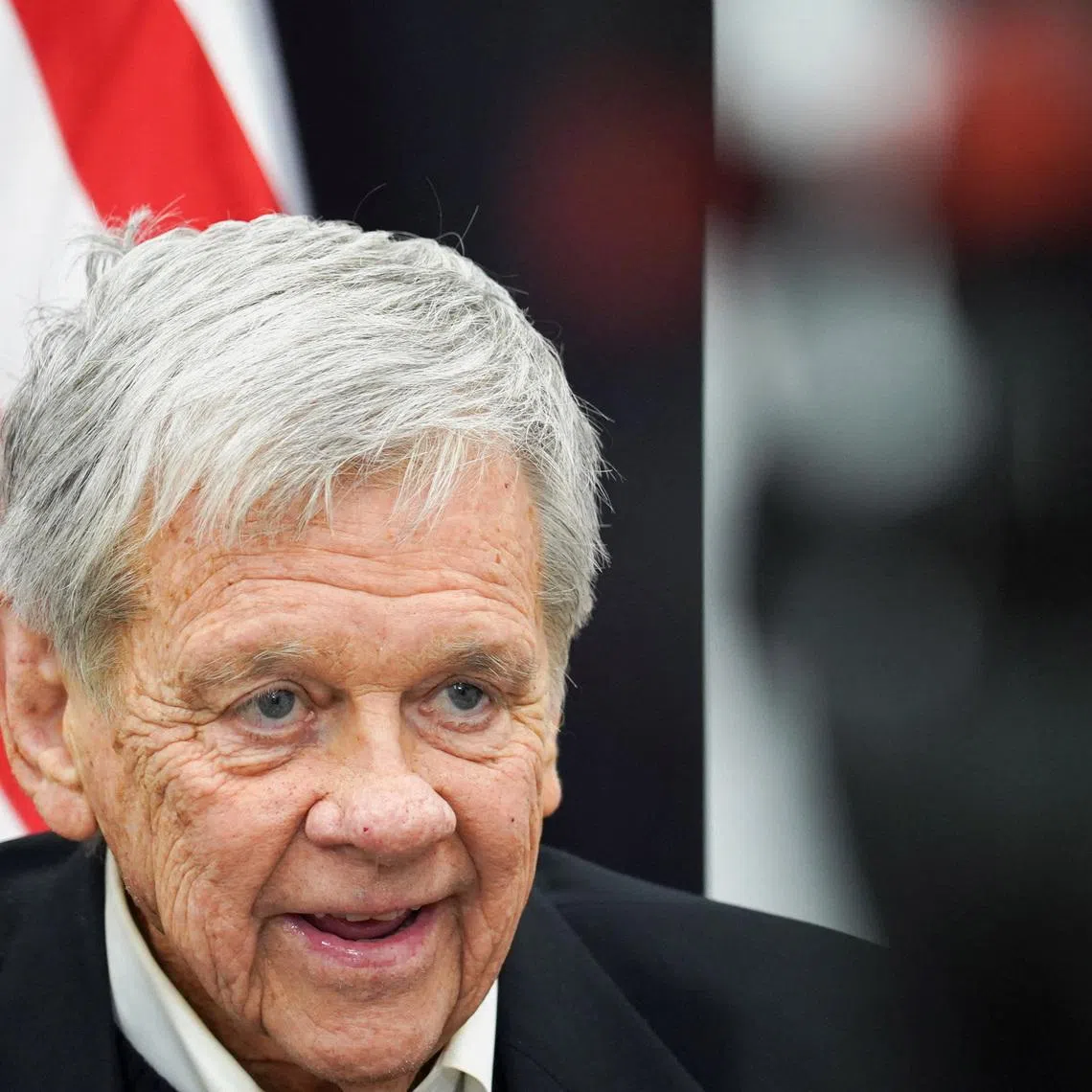 John Coale, an envoy for U.S. President Donald Trump, speaks during an interview as 250 prisoners released from Belarus arrive in Vilnius, Lithuania, March 19, 2026. REUTERS/Janis Laizans