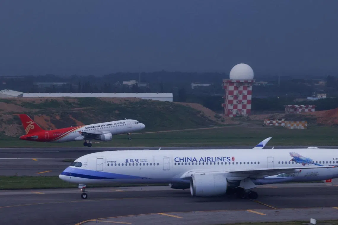 Taiwan said the ban could add “less than one hour” of extra travel time to the affected flights. 