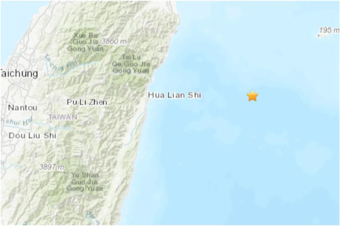The epicentre of the earthquake was in the sea off Taiwan’s Hualien county, at a depth of 22.4km, the weather bureau said.
