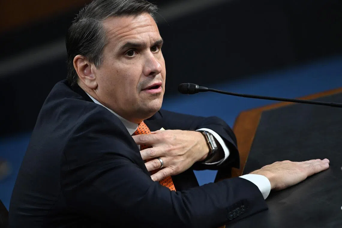 Todd Blanche testifies during a Senate Judiciary Committee hearing on his nomination to be attorney-general in Washington, DC, on July 15.