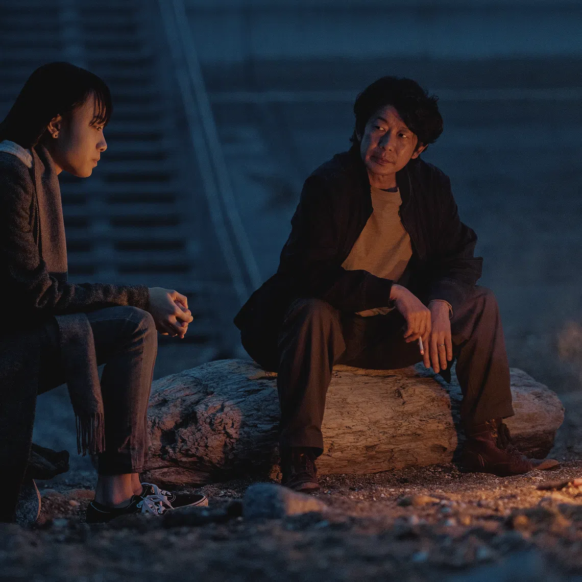 Singaporean director Nicole Midori Woodford's debut feature, Last Shadow At First Light, stars (from left) Mihaya Shirata and Masatoshi Nagase.