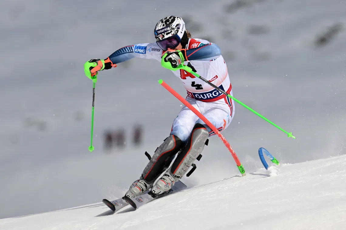 Alpine skiing-Haugan takes Norway's first win of World Cup season