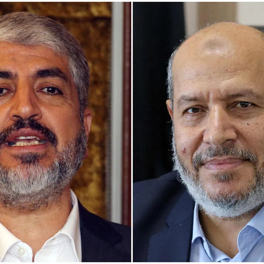 The race for the group’s leadership is now between Khaled Meshaal (left) and Khalil al-Hayya.