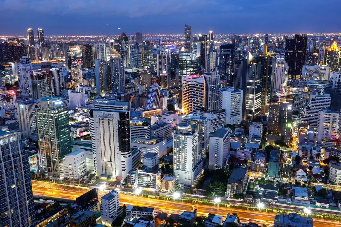 Bangkok's skyline is photographed during sunset in Bangkok, Thailand, July 3, 2023.