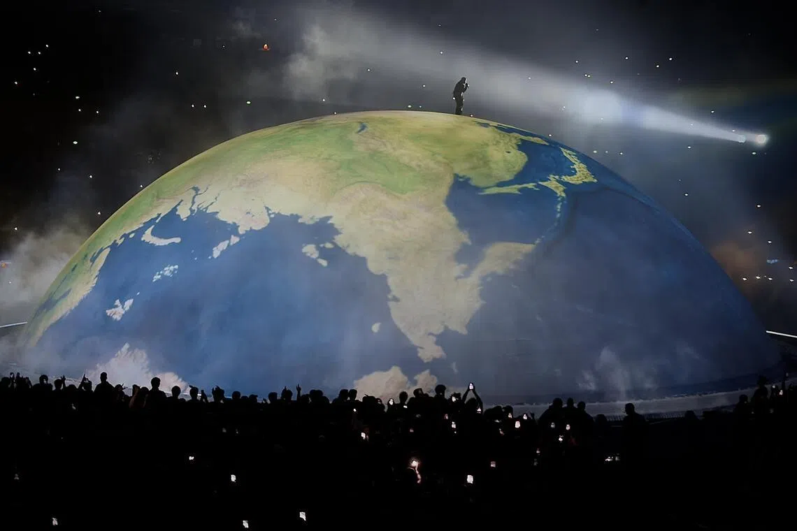 US rapper Kanye West performing in Arnhem, in the Netherlands, on June 6.