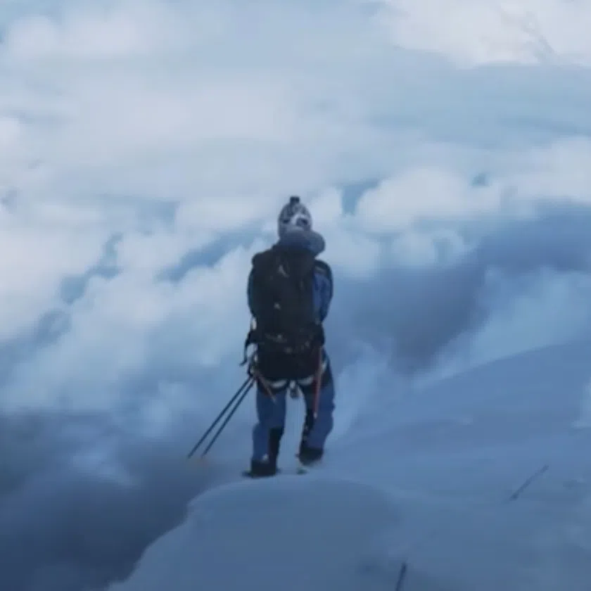 A video posted on Mr Andrzej Bargiel's Facebook account showed him sliding down a thick layer of snow.