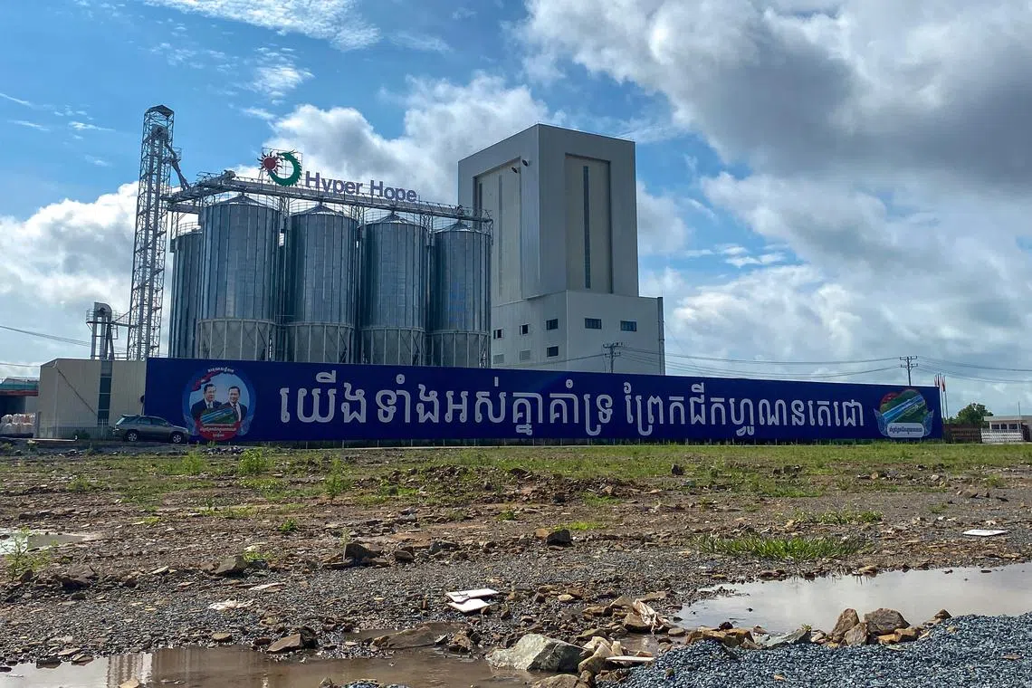 A view of the site where the groundbreaking ceremony was held in August 2024 to begin construction of the Funan Techo Canal at Prek Takeo, east of Phnom Penh, Cambodia October 16, 2024. REUTERS/Francesco Guarascio