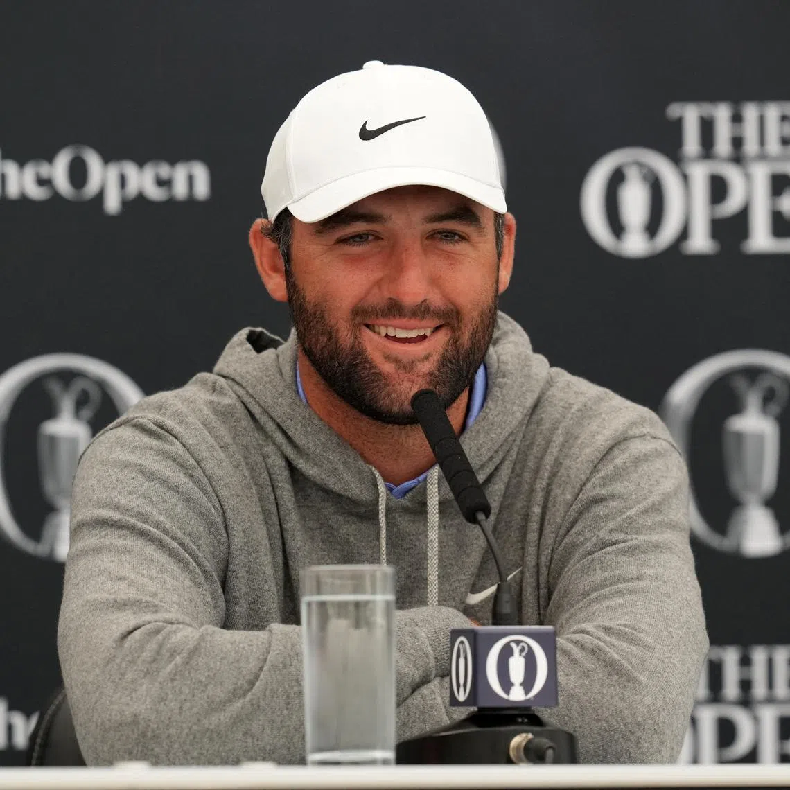 Golf - The 153rd Open Championship - Royal Portrush Golf Club, Portrush, Northern Ireland, Britain - July 15, 2025 Scottie Scheffler of the U.S. during a press conference REUTERS/Maja Smiejkowska