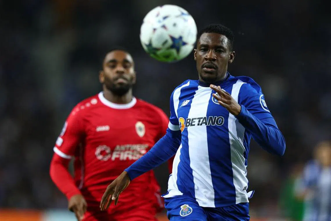 Soccer Football - Champions League - Group H - FC Porto v Royal Antwerp - Estadio do Dragao, Porto, Portugal - November 7, 2023 FC Porto's Zaidu Sanusi in action REUTERS/Pedro Nunes/File Photo