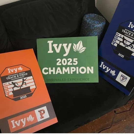 (Clockwise from top left) National shooter Jasmine Ser at her mini greenhouse, a captain’s armband, an Ivy League champion sign and a photo montage. 