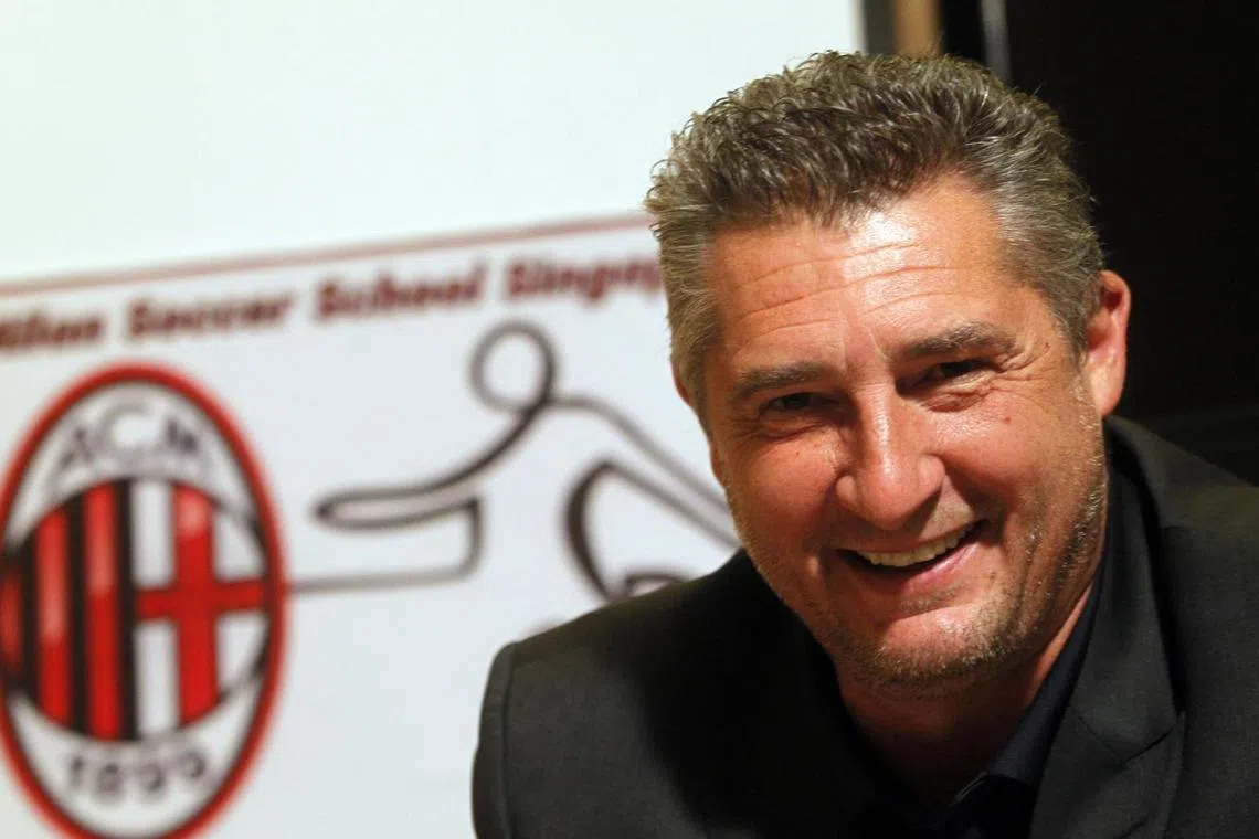 Daniele Massaro seen in Singapore on May 6, 2014 to launch the latest AC Milan Soccer School.