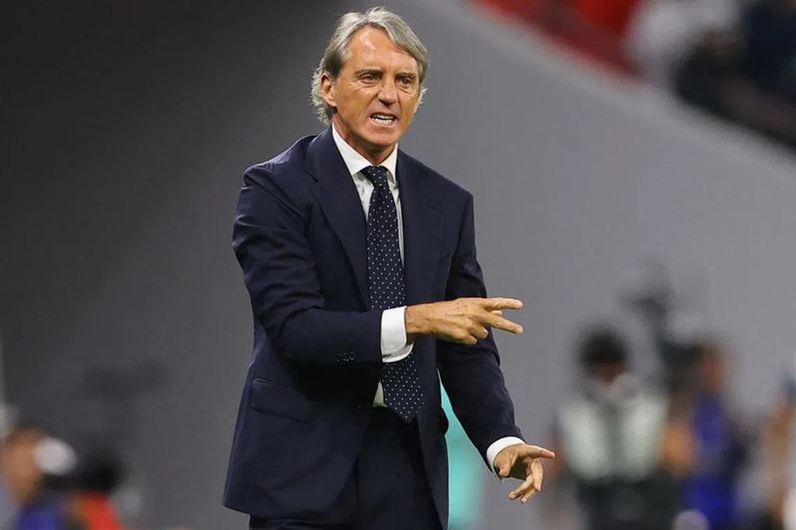 FILE PHOTO: Soccer Football - AFC Asian Cup - Group F - Kyrgyzstan v Saudi Arabia - Ahmad bin Ali Stadium, Al Rayyan, Qatar - January 21, 2024 Saudi Arabia coach Roberto Mancini reacts REUTERS/Ibraheem Al Omari/File Photo
