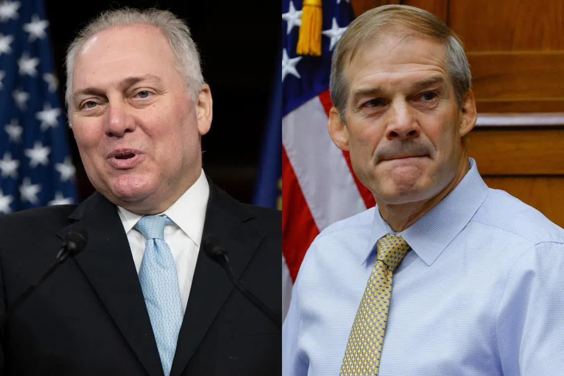Mr Steve Scalise (left), the No.2 House Republican, and Mr Jim Jordan have announced they will run to be Speaker. 