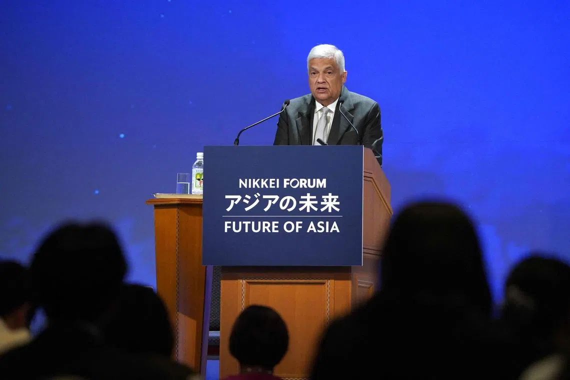 Sri Lankan President Ranil Wickremesinghe said manufacturing and sourcing only from geopolitical allies run contrary to WTO rules.