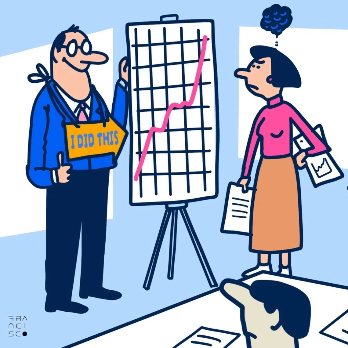 Employees should make their contributions visible, especially when their boss takes the credit.