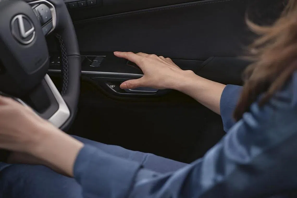 scshop29 - The Lexus Digital Latch makes entering and exiting the vehicle an easier as the car doors open with the gentle touch of an electronic sensor.

Credit: Lexus UK