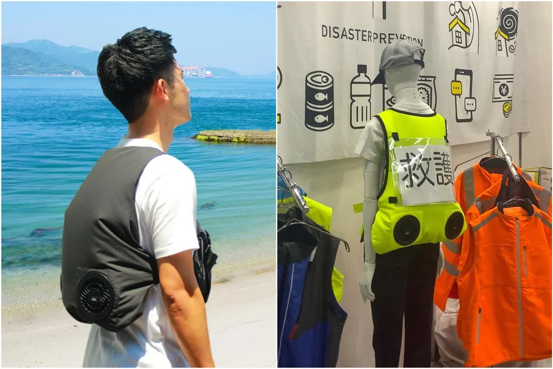 Such products come with a small battery-operated fan which draws outside air into the user’s clothes.