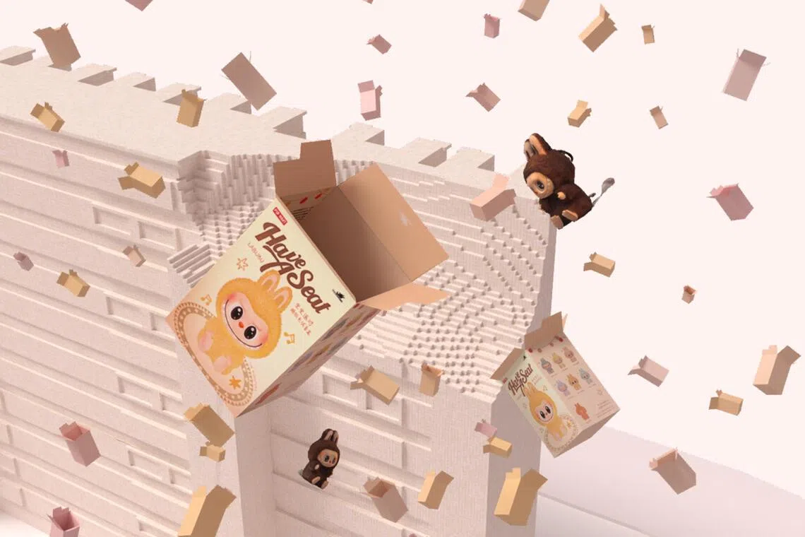 The Thrill Lasts Seconds, The Trash Lasts Forever – features a virtual blind-box simulator where you attempt to get all seven Labubus in the Have A Seat collection.