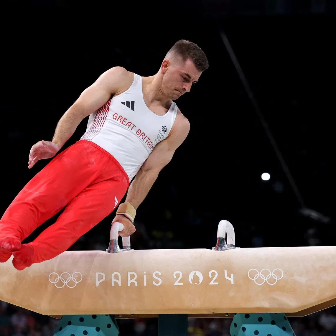 Paris 2024 Olympics - Artistic Gymnastics - Men's Pommel Horse Final - Bercy Arena, Paris, France - August 03, 2024. Max Whitlock of Britain in action. REUTERS/Amanda Perobelli