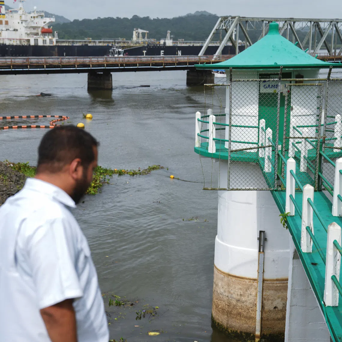 A ship transits the Panama Canal near the Gamboa hydrometeorological monitoring station as a lack of rainfall linked to El Nino affects the water levels, in Gamboa, Panama, August 27, 2026. REUTERS/Enea Lebrun