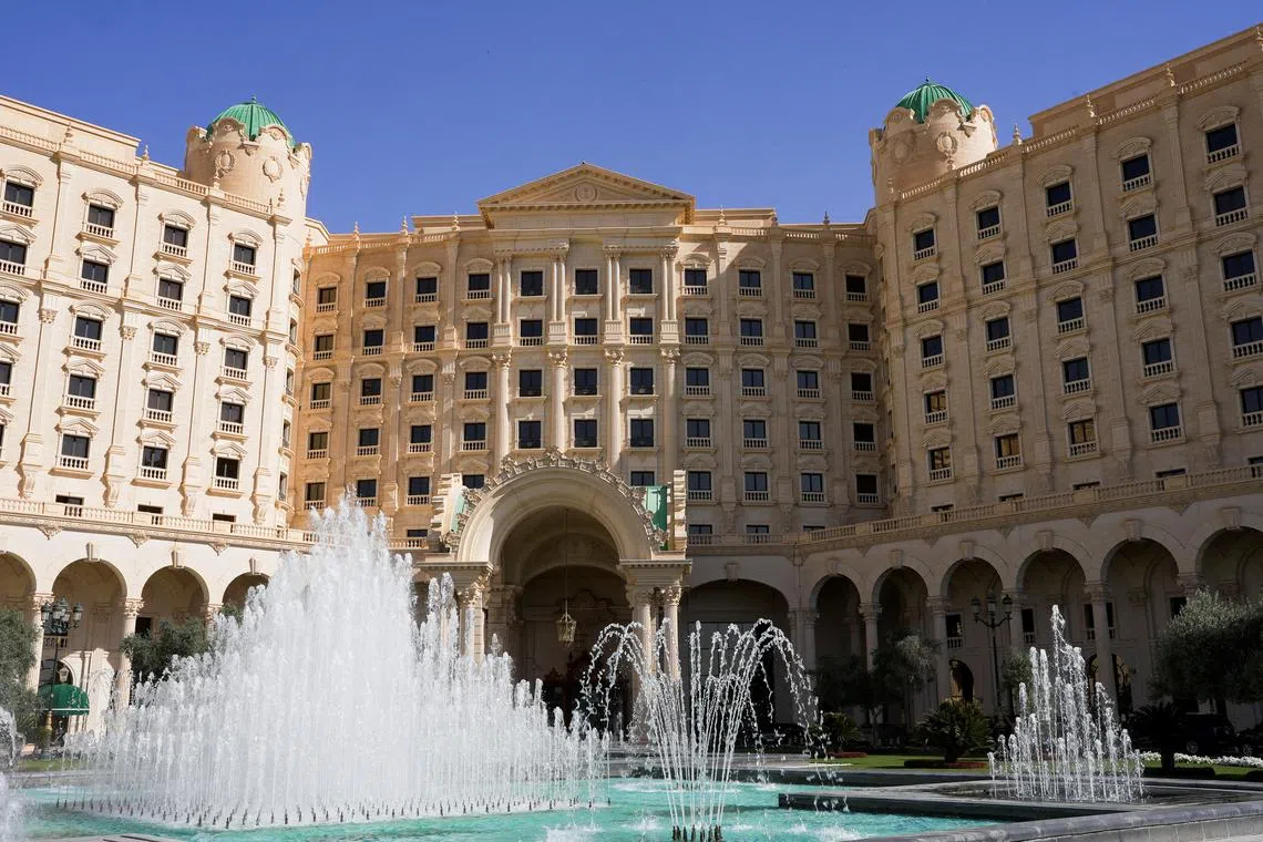 A general view of the Ritz-Carlton hotel, where talks between Russia and U.S. are being held aimed at ending the conflict between Russia and Ukraine, in Riyadh, Saudi Arabia, March 24, 2025. REUTERS/Mohammed Benmansour/File Photo