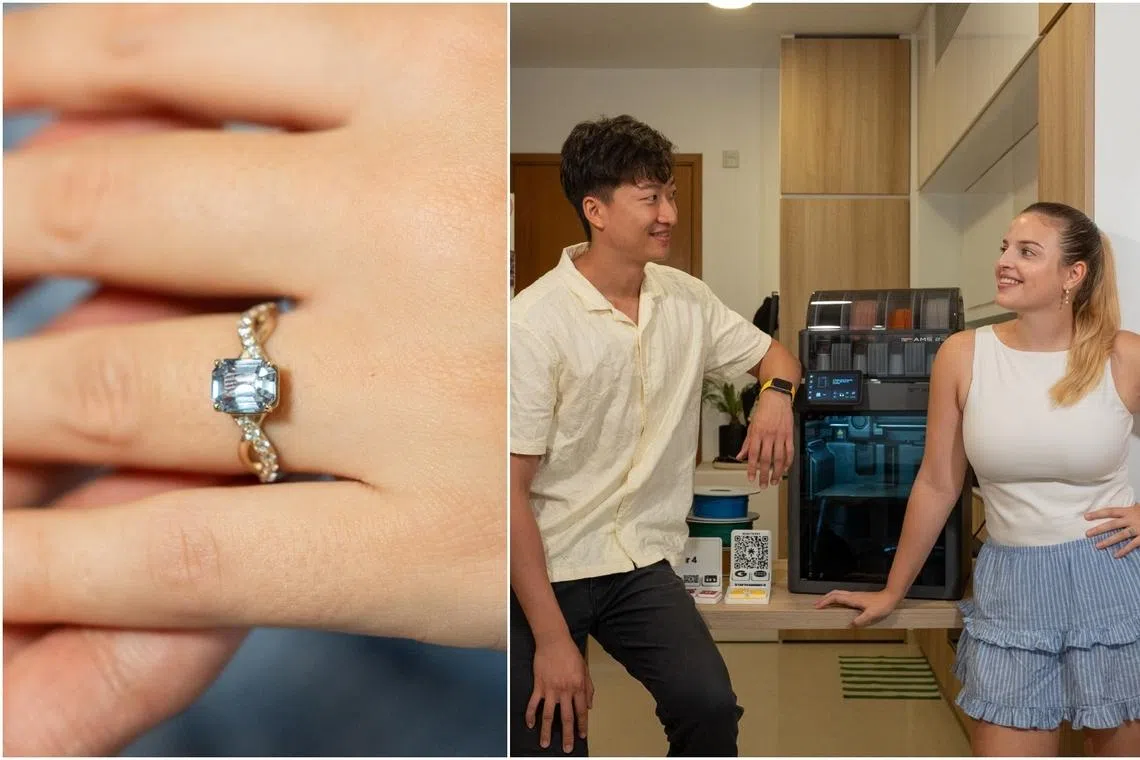 Wu Linhan 3D printed an engagement ring for his girlfriend, Amandine Honvault.
