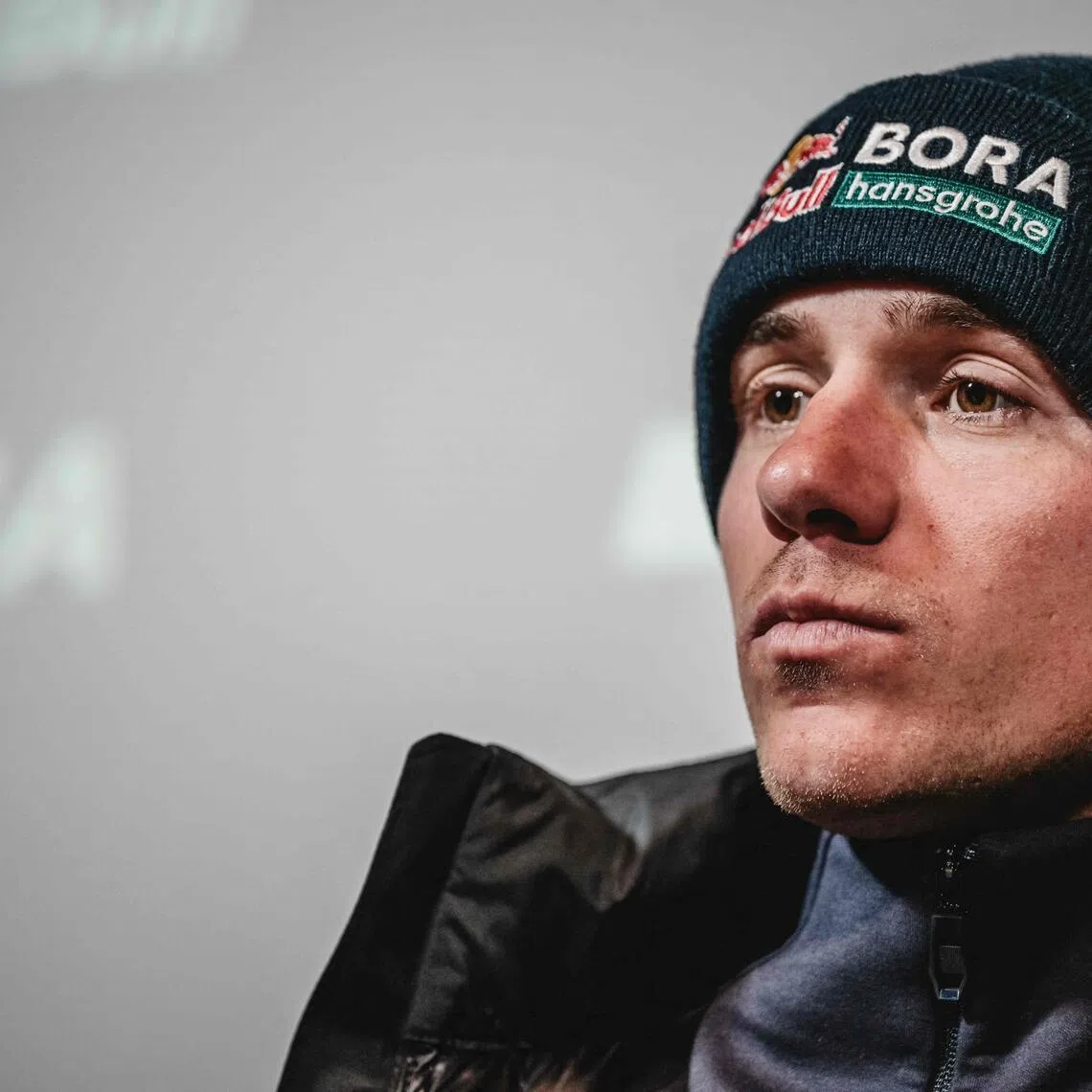 Belgian Remco Evenepoel of Red Bull-Bora Hansgrohe attending a press conference of his team ahead of the 110th edition of Tour of Flanders, one-day cycling race in Legedem on April 3, 2026.