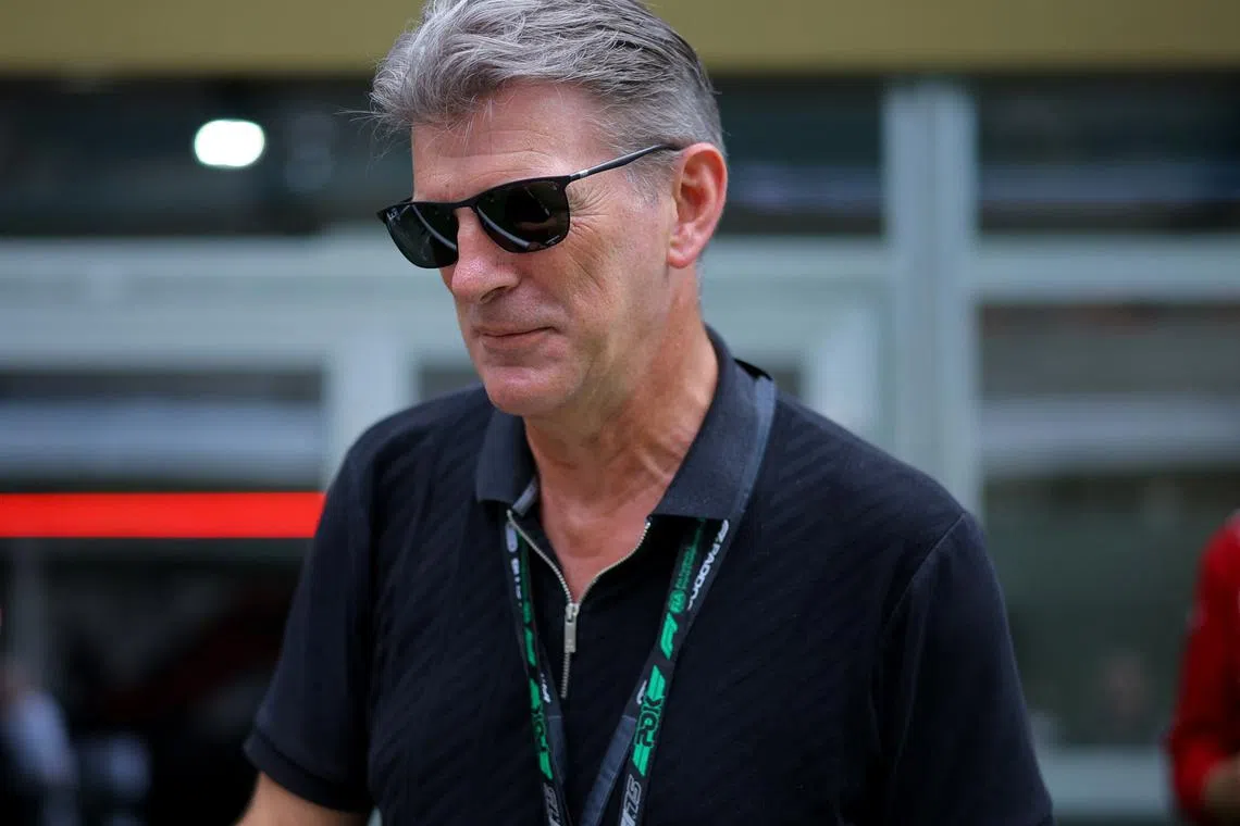 FILE PHOTO: Formula One F1 - Miami Grand Prix - Miami International Autodrome, Miami, Florida, United States - May 4, 2025 Cadillac team principal Graeme Lowdon is seen ahead of the race REUTERS/Brian Snyder/File Photo