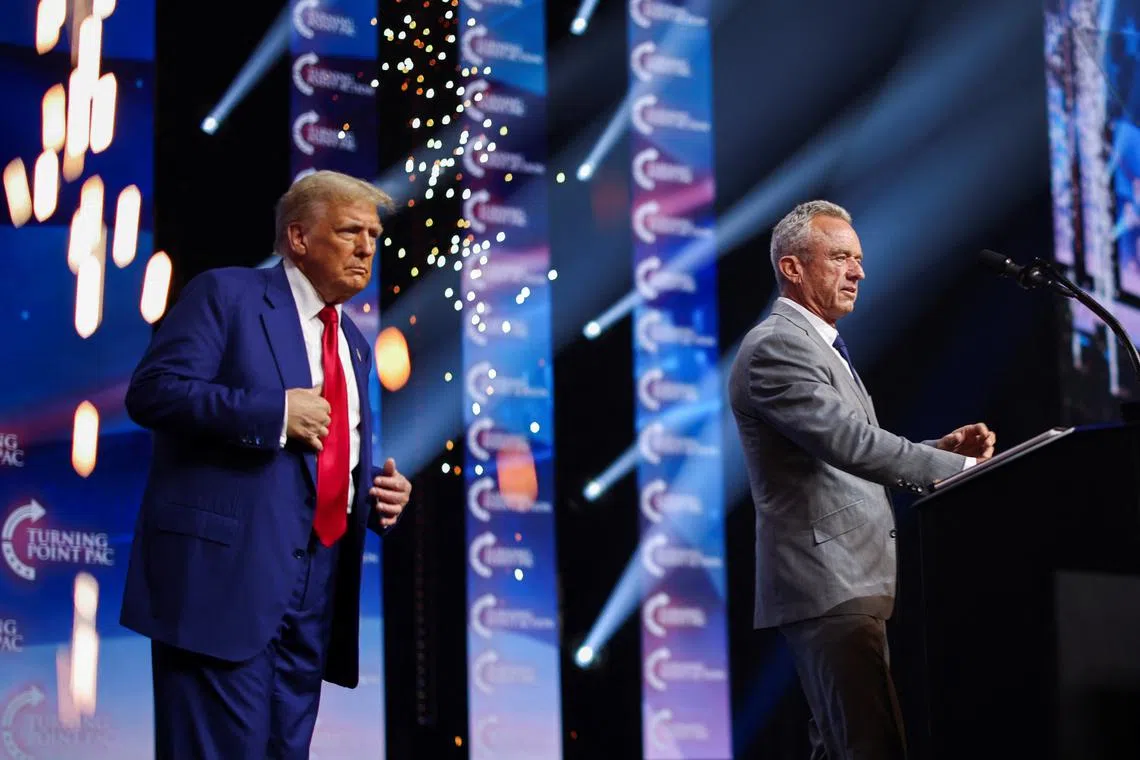 US President-elect Donald Trump with Mr Robert F. Kennedy Jr, a prominent anti-vaccine campaigner, whom he has nominated as health and human services secretary.