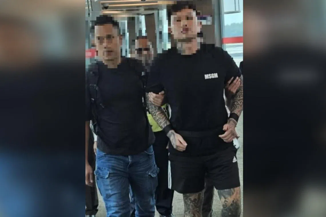 Singaporean Benny Kee Soon Chuan (right) was handed one charge of trafficking a controlled drug under the Misuse of Drugs Act. 