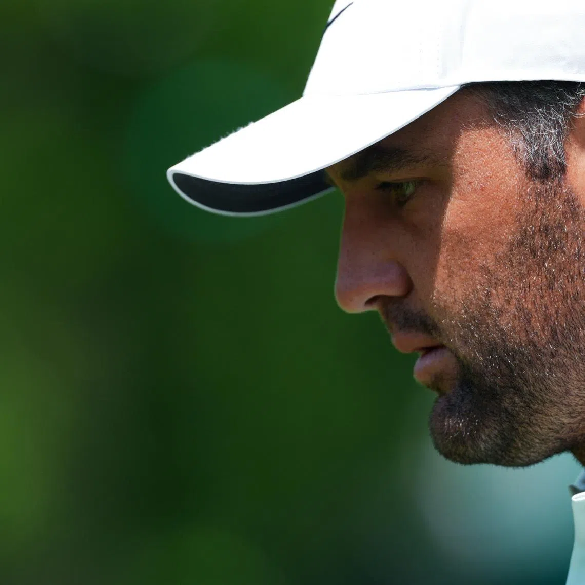 Jun 5, 2026; Dublin, Ohio, USA; Scottie Scheffler walks to the 18th tee during the second round of the Memorial Tournament presented by Workday golf tournament. Mandatory Credit: Aaron Doster-Imagn Images