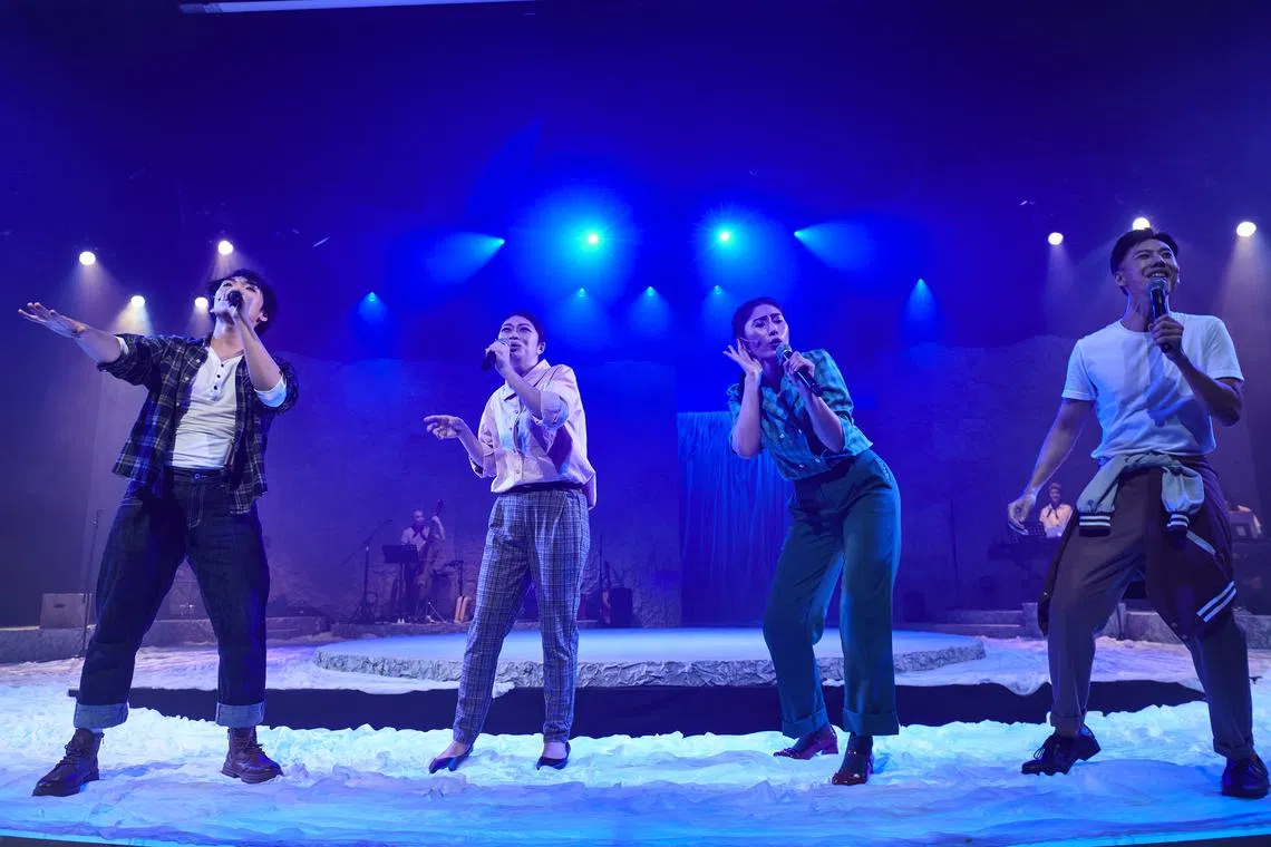 (From left) Gawin, Katherine Tang, Sunny Yang and Joel Low dole out souful shiyue tunes from the 1970s.