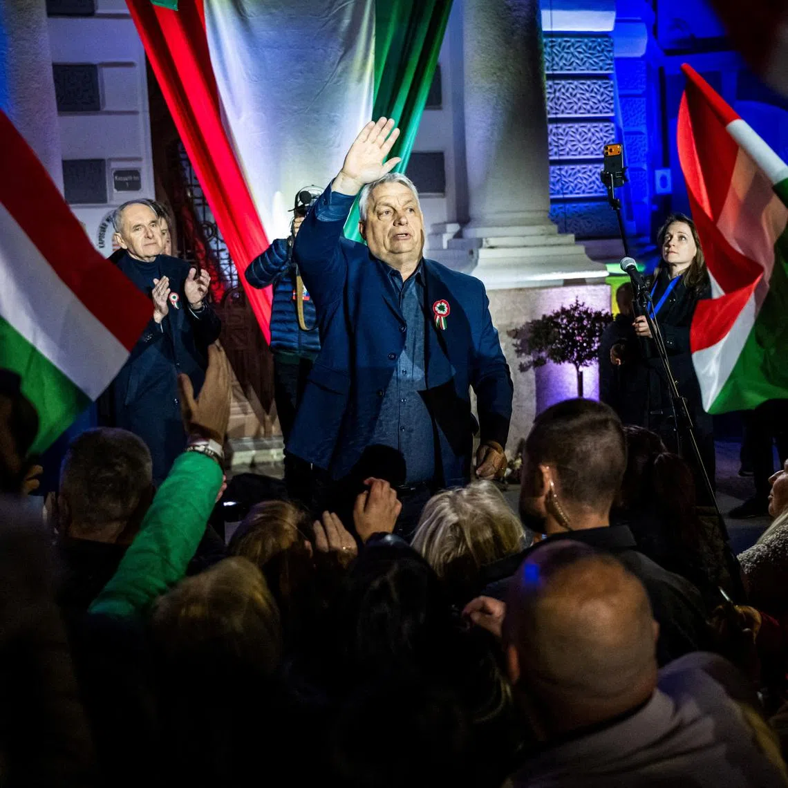 FILE PHOTO: Hungarian Prime Minister Viktor Orban attends an election campaign rally in Kaposvar, Hungary, March 16, 2026. REUTERS/Marton Monus/File Photo