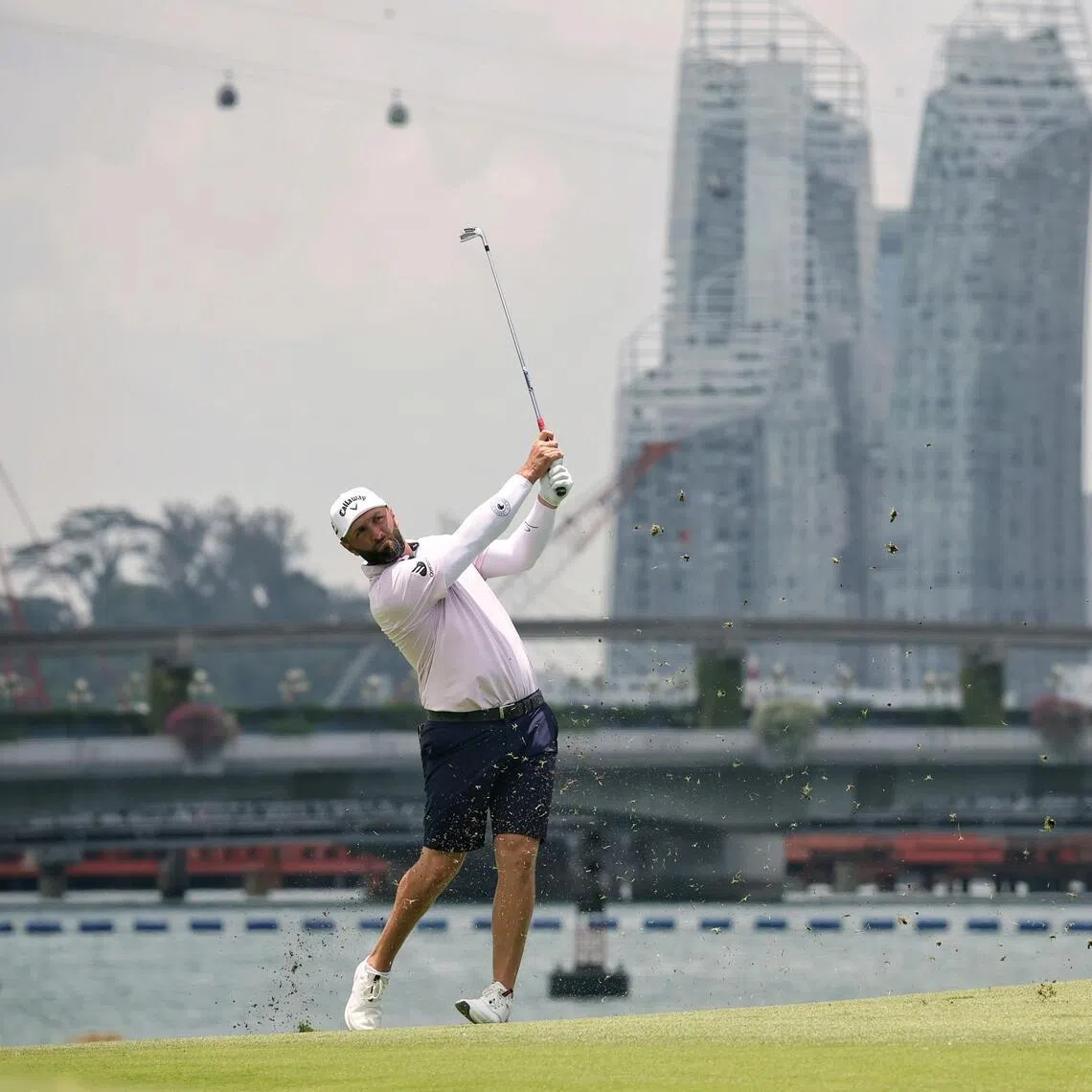 Jon Rahm of Spain, who plays on the LIV Golf tour, says that he learns from many athletes including Michael Phelps. 