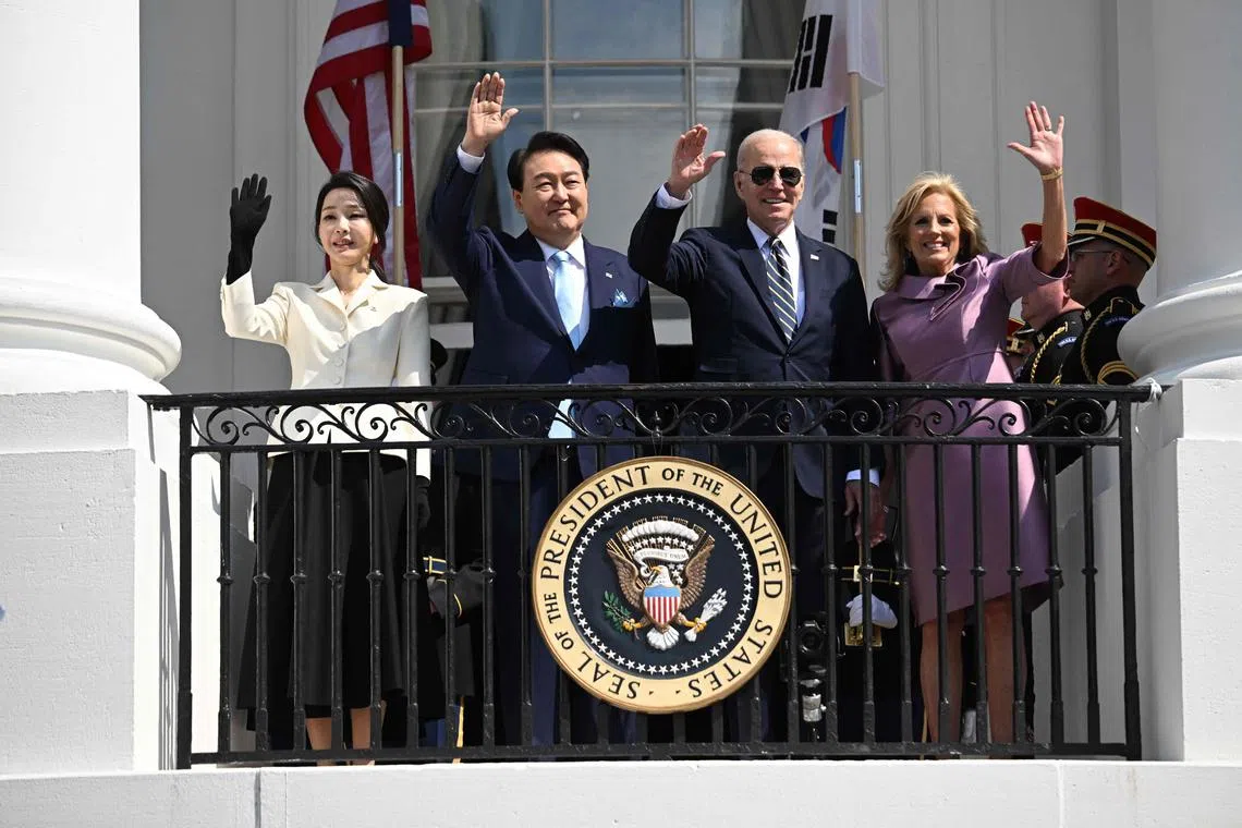 Mr Yoon and Mr Biden will meet together in the Oval Office and hold a joint press conference before ending the day with a lavish state dinner.