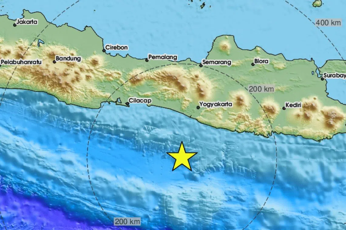 A magnitude 6.4 earthquake struck off the Indonesian island of Java on Friday evening.