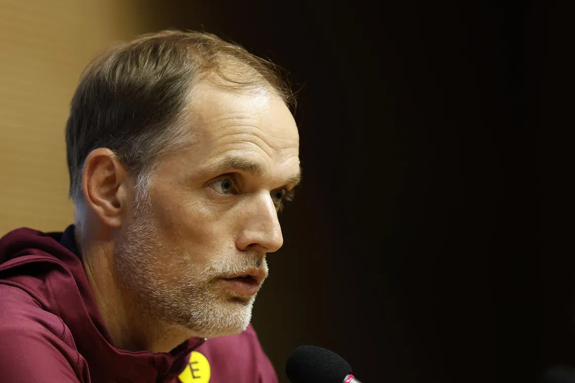 Soccer Football - World Cup - European Qualifiers - England Press Conference - RCDE Stadium, Cornella de Llobregat, Spain - June 6, 2025 England manager Thomas Tuchel during the press conference Action Images via Reuters/Peter Cziborra